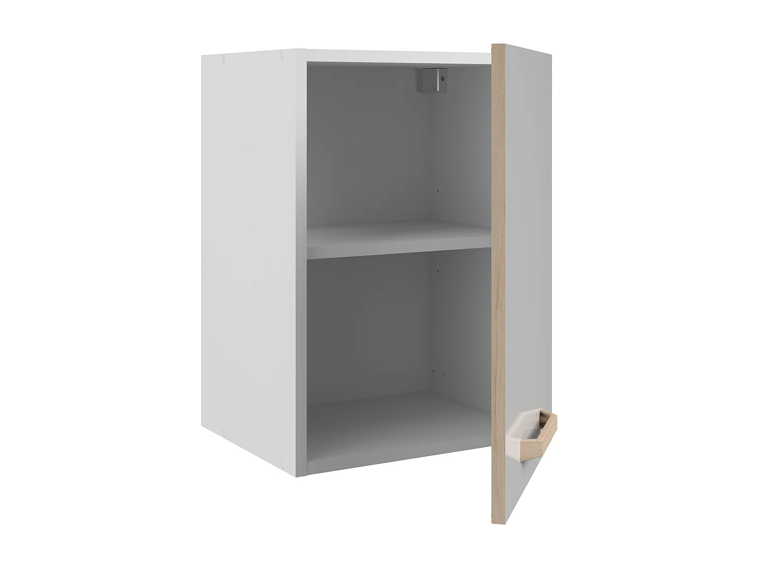 Cuisine complète - Avec plan de travail 180 cm - Blanc brillant et naturel clair - TRATTORIA