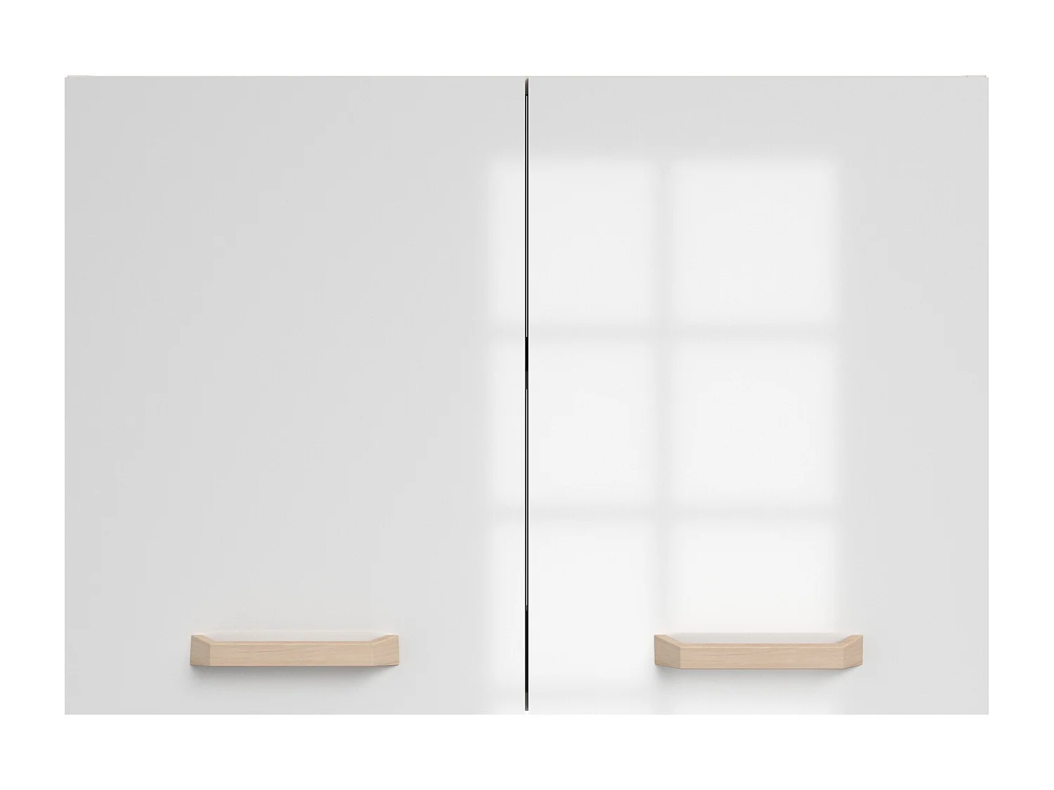 Cuisine complète - Avec plan de travail 180 cm - Blanc brillant et naturel clair - TRATTORIA
