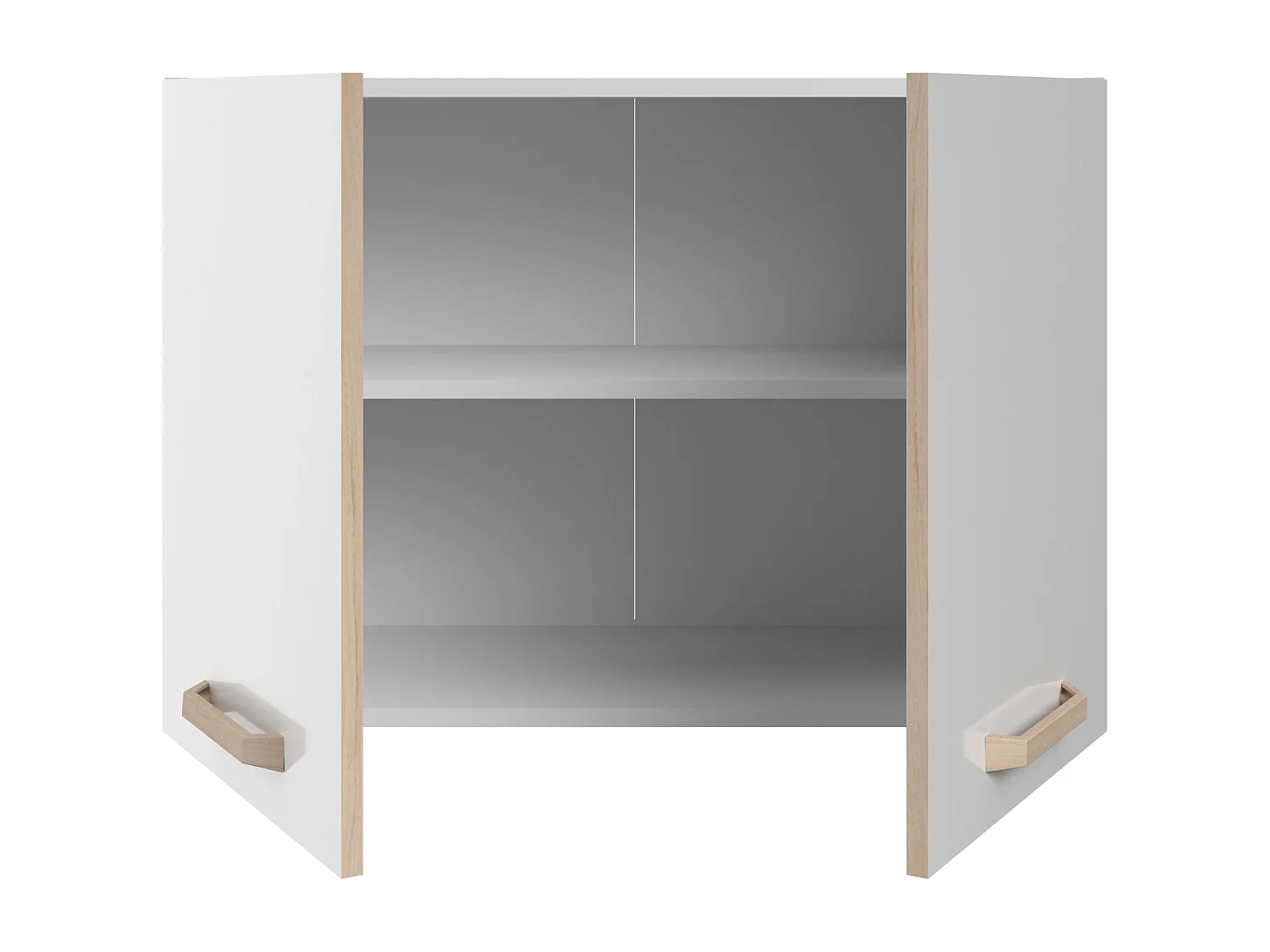 Cuisine complète - Avec plan de travail 180 cm - Blanc brillant et naturel clair - TRATTORIA