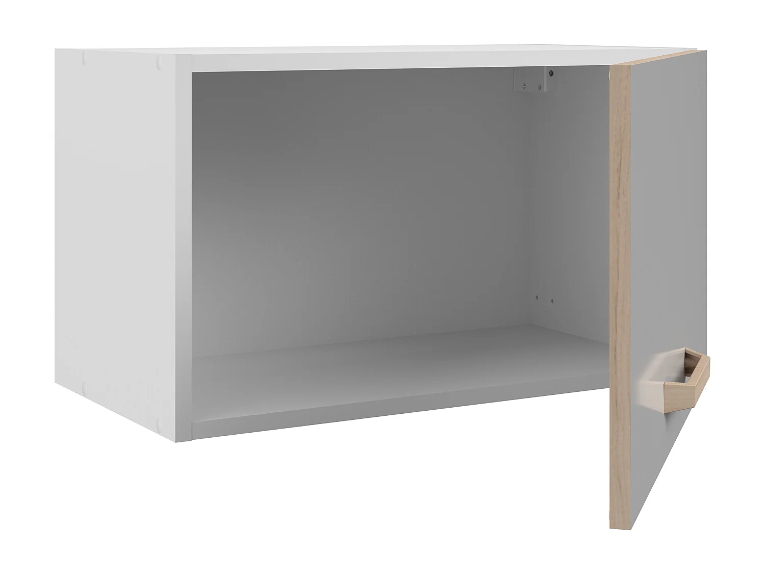 Cuisine complète - Avec plan de travail 180 cm - Blanc brillant et naturel clair - TRATTORIA