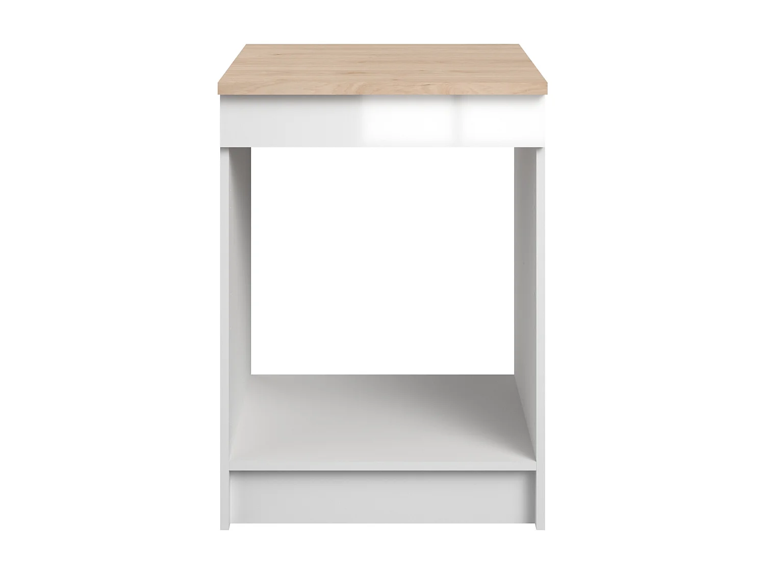 Cuisine complète - Avec plan de travail 180 cm - Blanc brillant et naturel clair - TRATTORIA