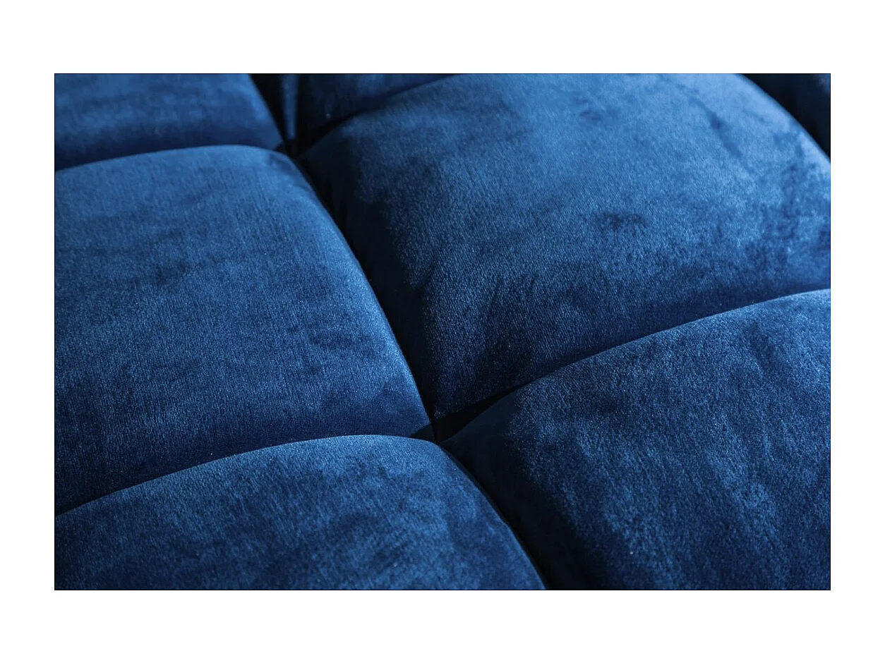 Canapé KOLIRI 3 places bleu – Canapé design en velours avec structure en bois massif