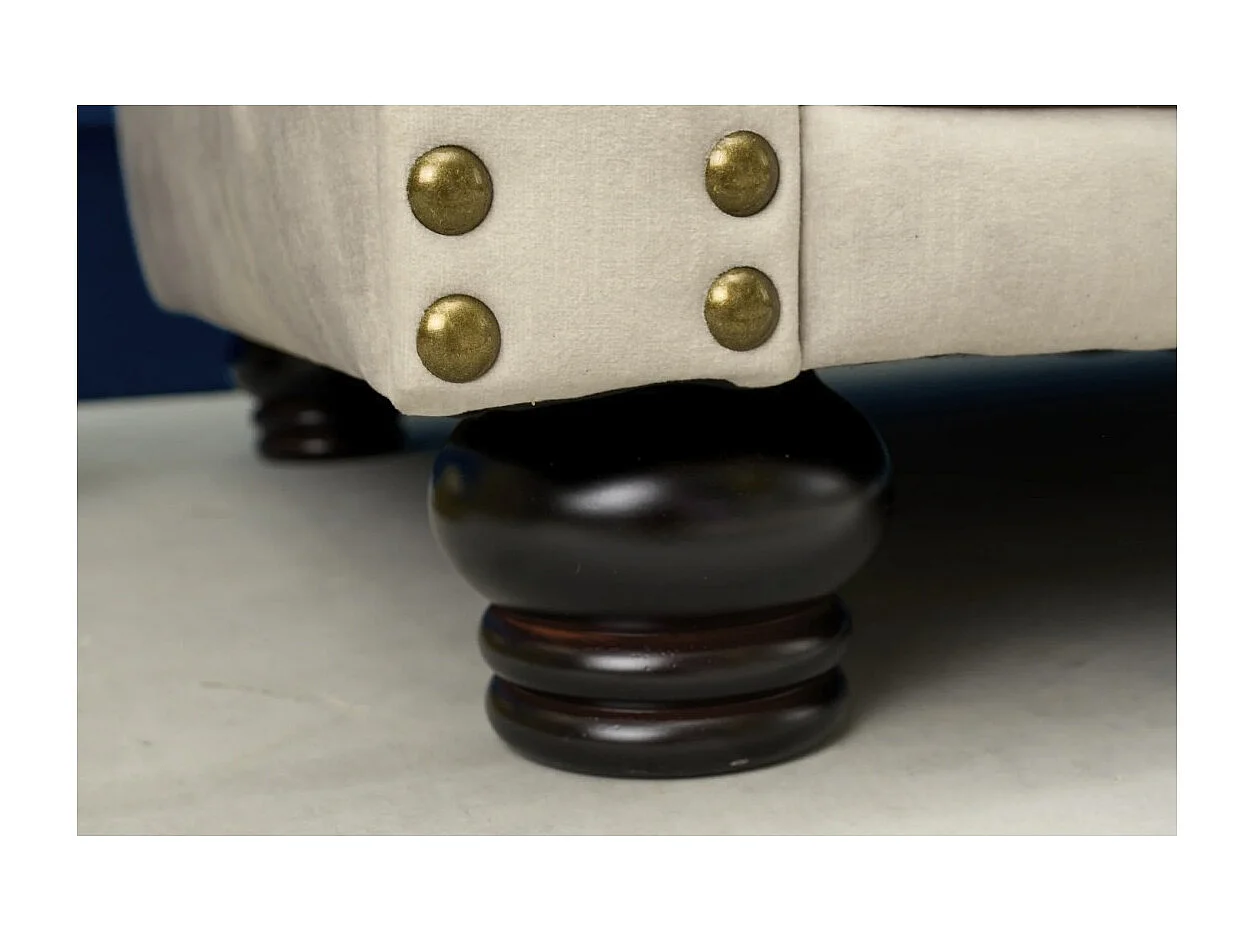 Canapé droit EDGAR – Blanc champagne – 2 places – Style baroque