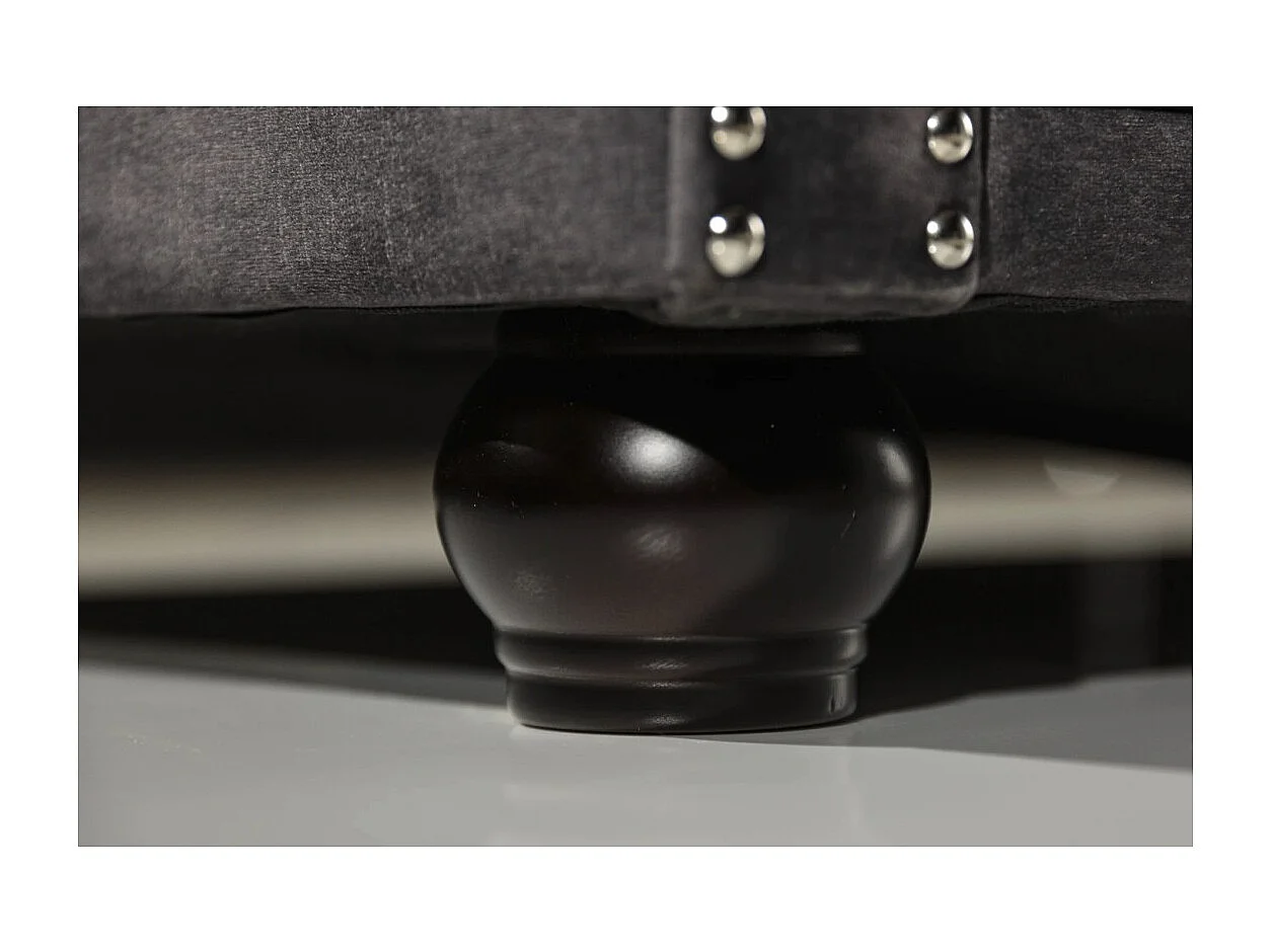 Canapé droit EDGAR – Gris foncé – 3 places – Velours style baroque