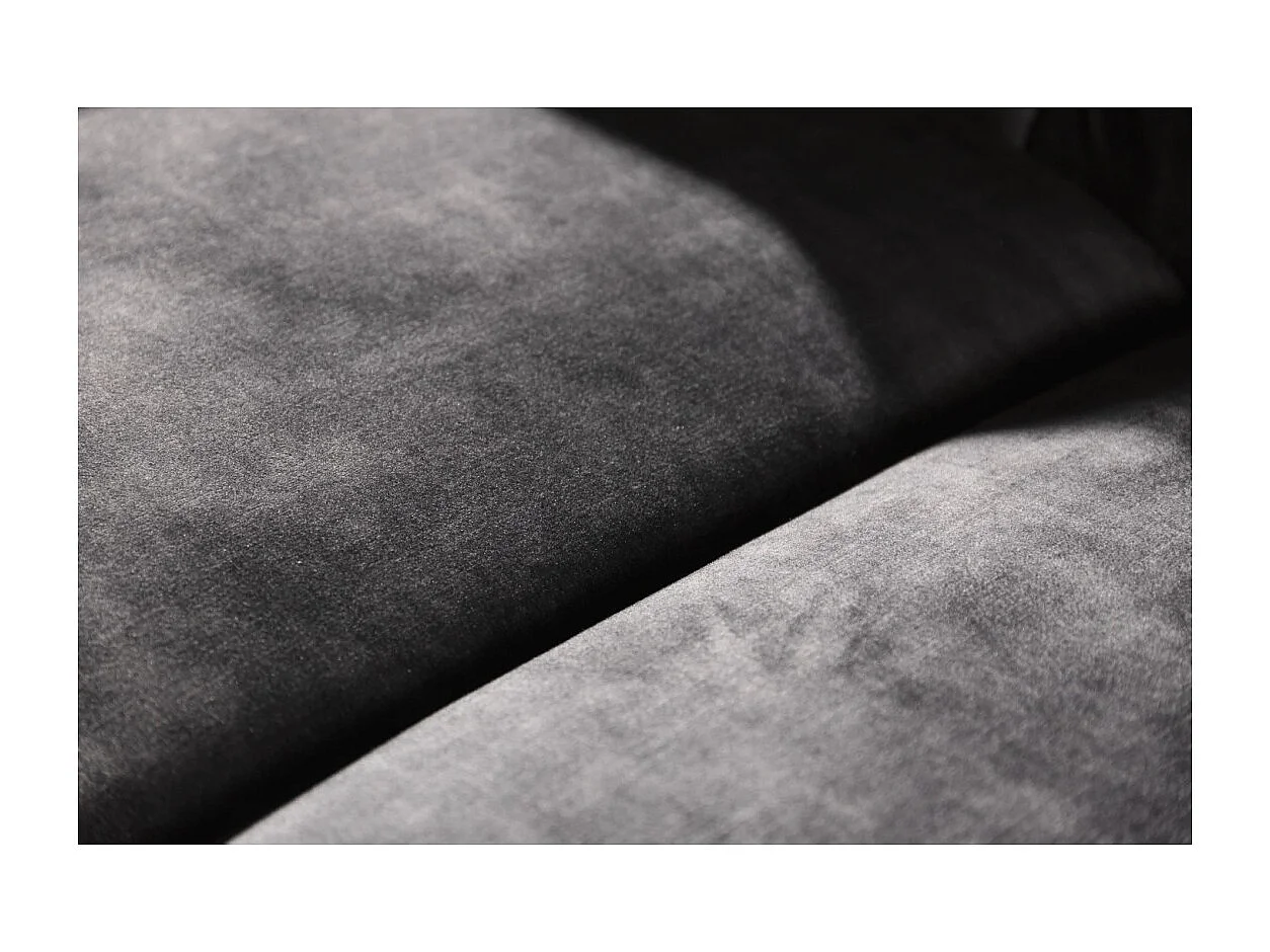 Canapé droit EDGAR – Gris foncé – 3 places – Velours style baroque