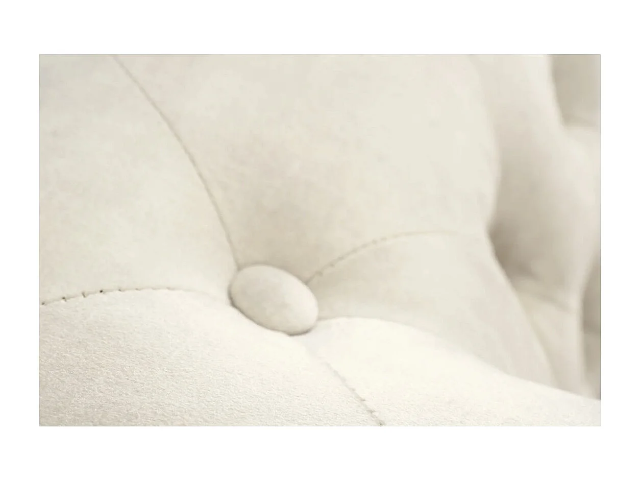 Canapé droit EDGAR – Blanc champagne – 3 places – Velours style baroque