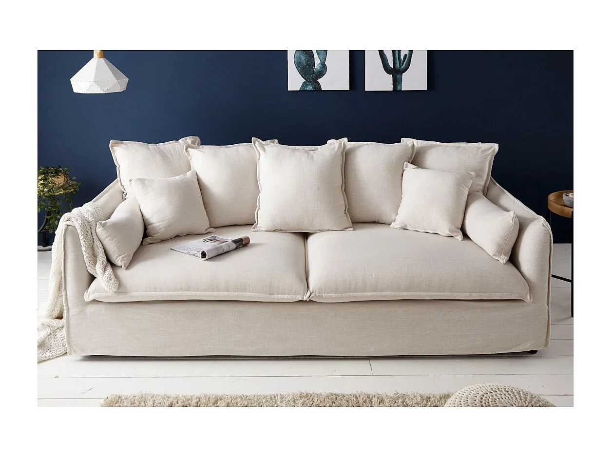 Canapé KALIA droit – Blanc – 4 places – Design contemporain