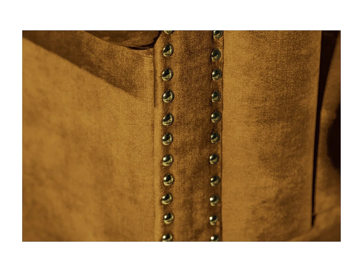 Canapé droit EDGAR – Jaune moutarde – 3 places – Velours style baroque