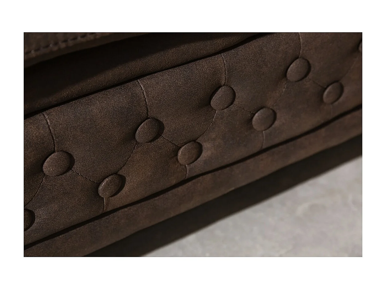 Canapé droit EDGAR – Marron chocolat – 3 places – Style baroque