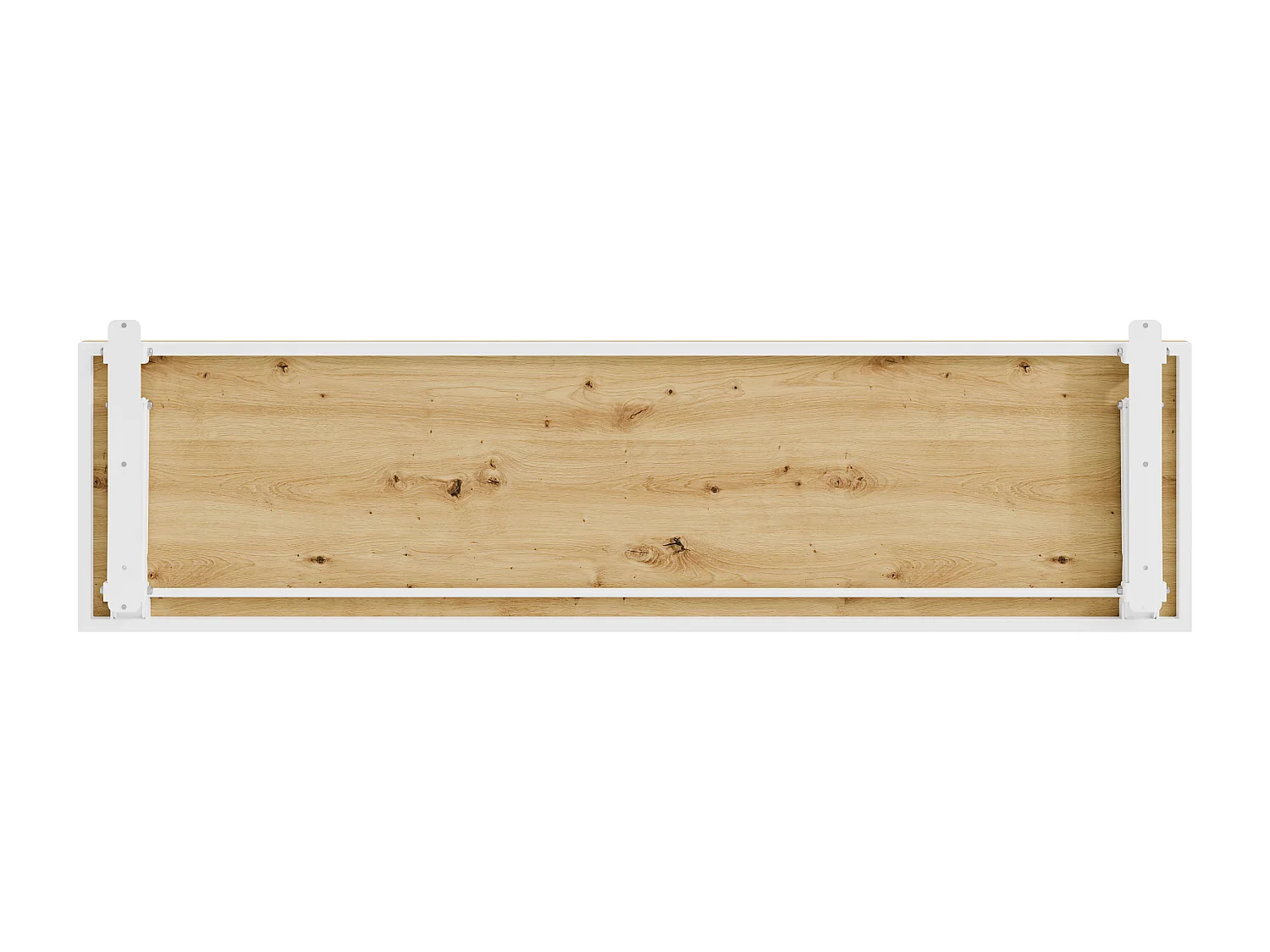 Bureau pliable pour lit escamotable 140 x 200 cm – Coloris : Naturel et blanc – RAPILI