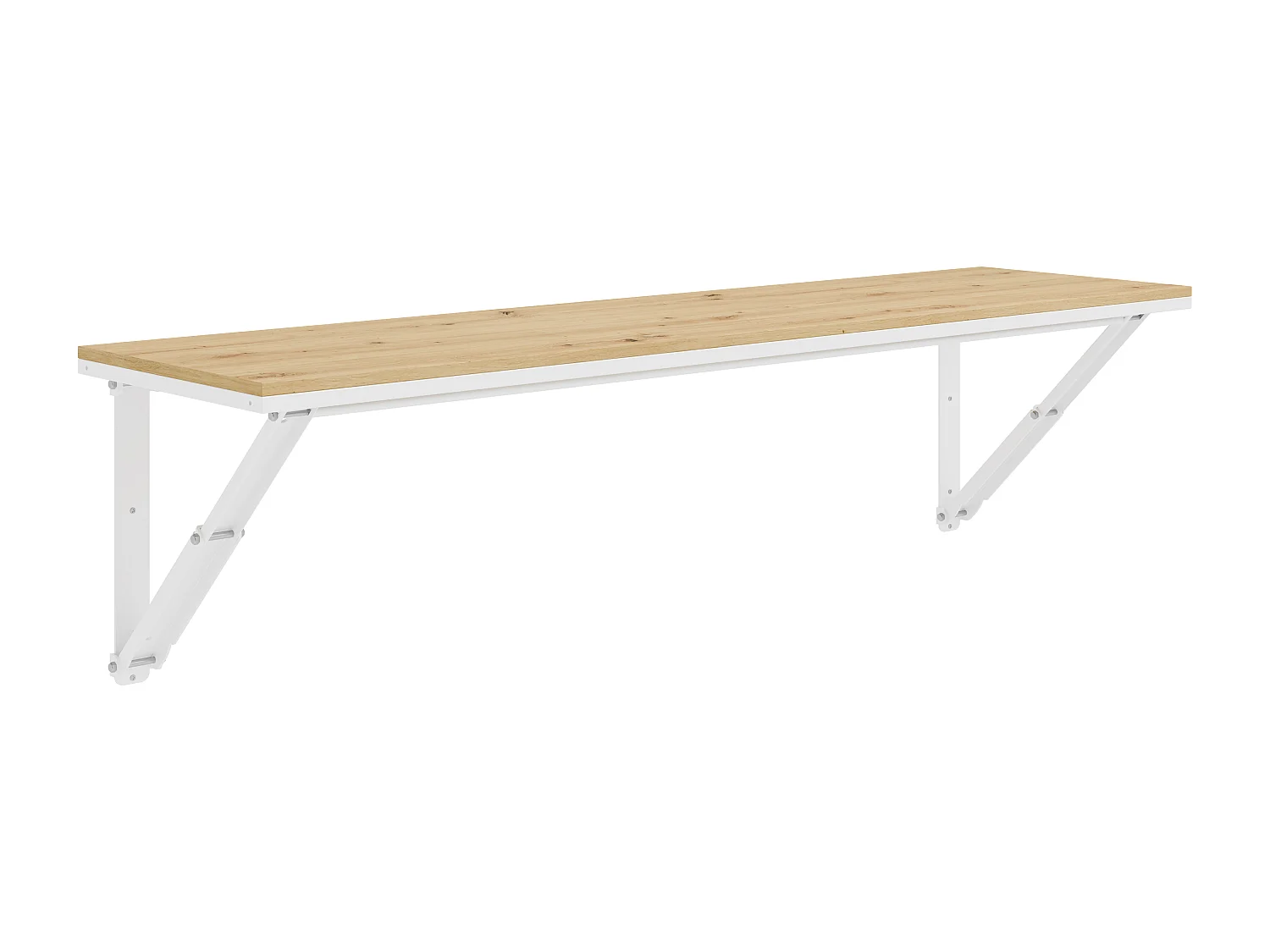 Bureau pliable pour lit escamotable 140 x 200 cm – Coloris : Naturel et blanc – RAPILI