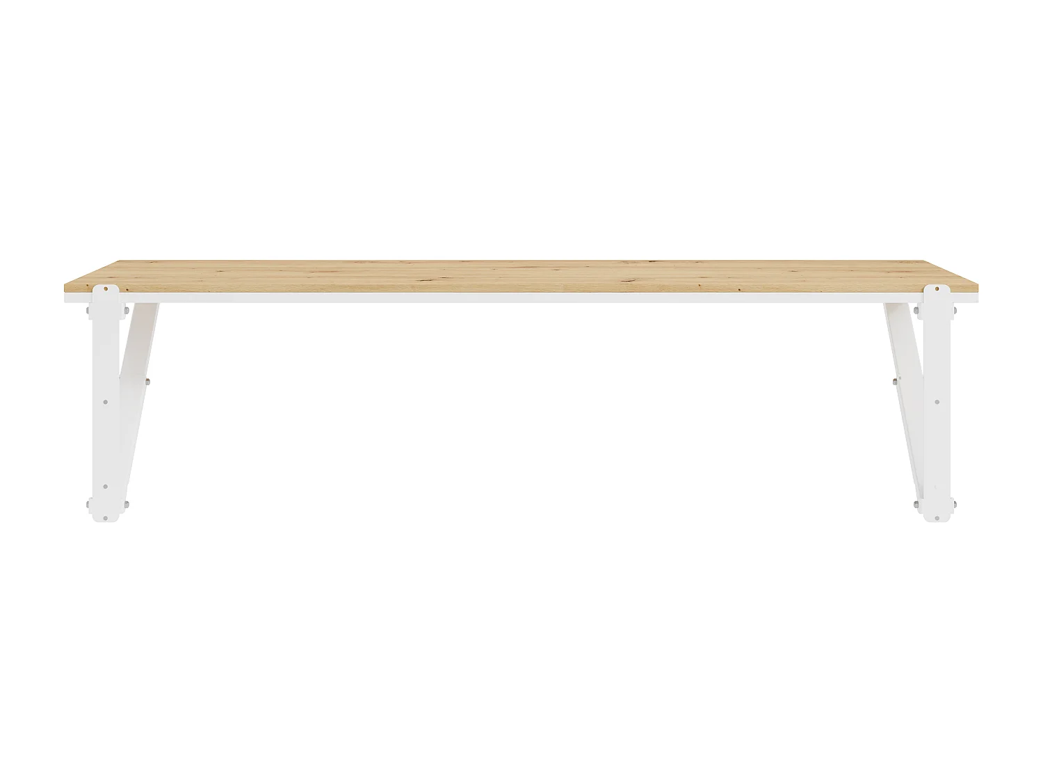 Bureau pliable pour lit escamotable 140 x 200 cm – Coloris : Naturel et blanc – RAPILI
