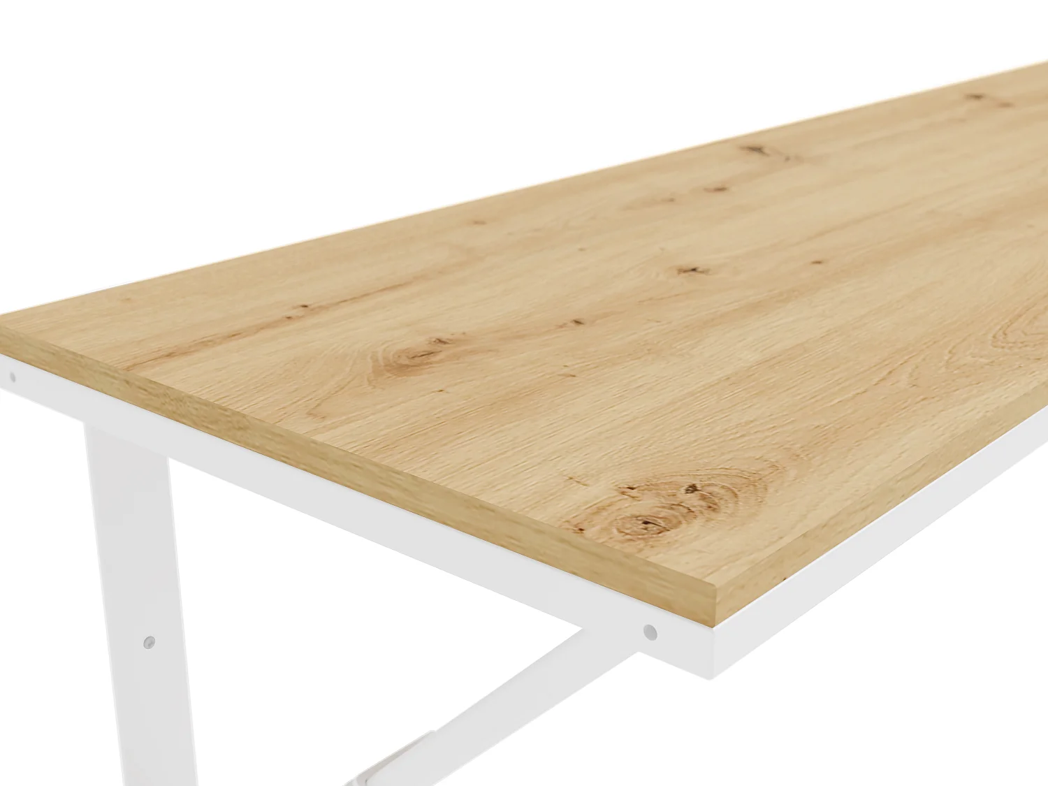 Bureau pliable pour lit escamotable 140 x 200 cm – Coloris : Naturel et blanc – RAPILI
