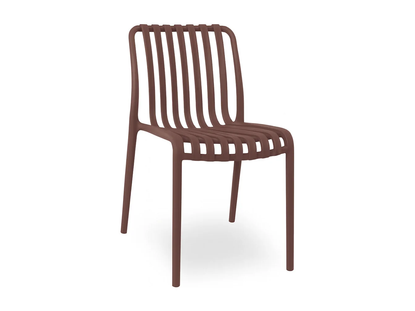 Chaise d'extérieur Iside en plastique résistant, modèle confort haut de gamme, marron