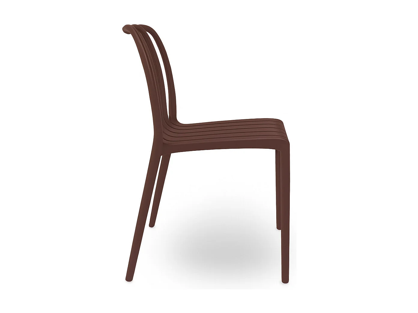 Chaise d'extérieur Iside en plastique résistant, modèle confort haut de gamme, marron