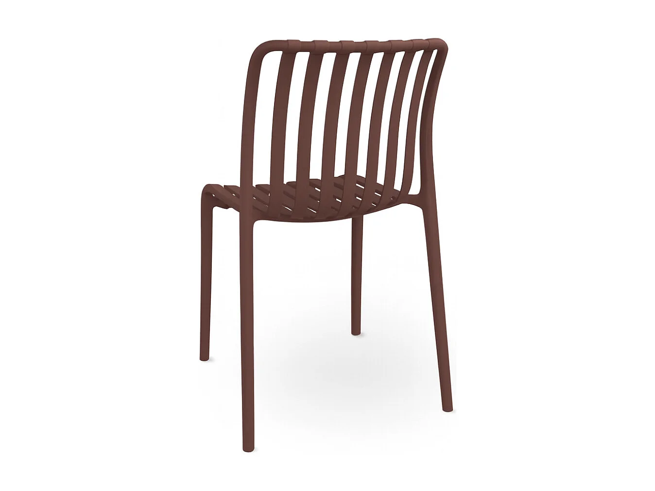 Chaise d'extérieur Iside en plastique résistant, modèle confort haut de gamme, marron