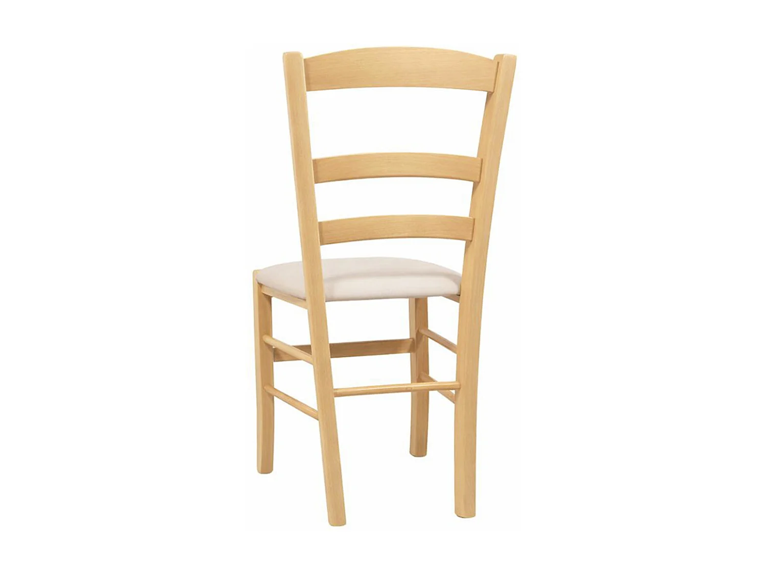 Chaises de salle à manger Paesana en bois naturel avec assises rembourrées beiges