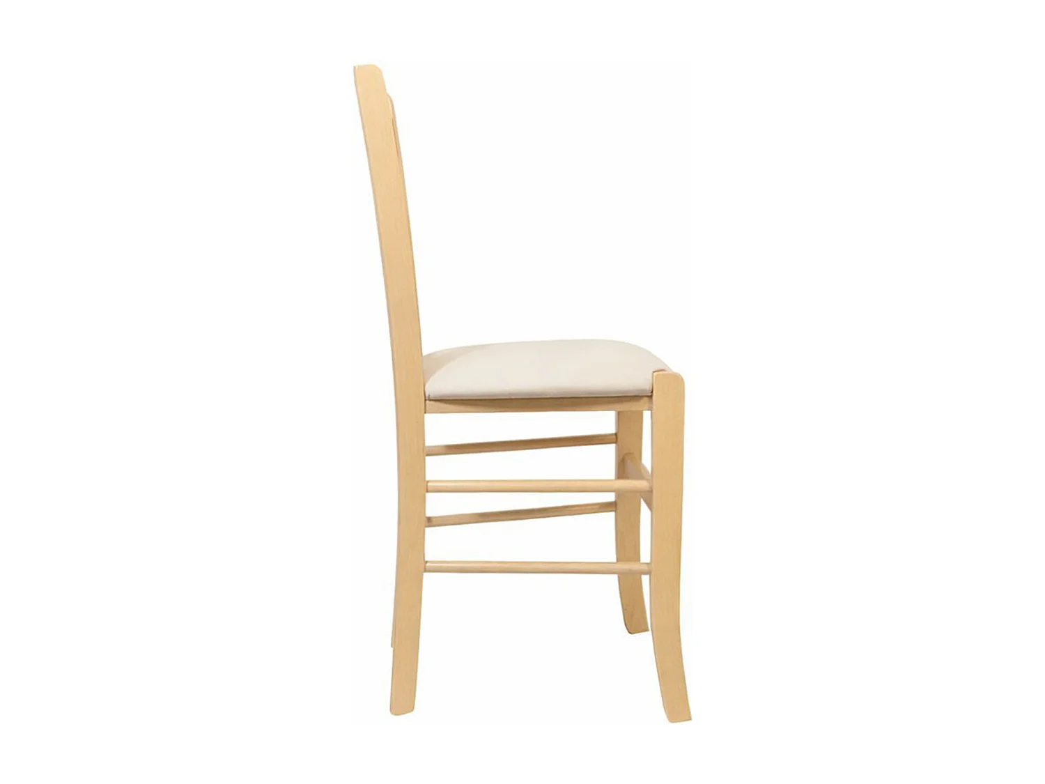 Chaises de salle à manger Paesana en bois naturel avec assises rembourrées beiges