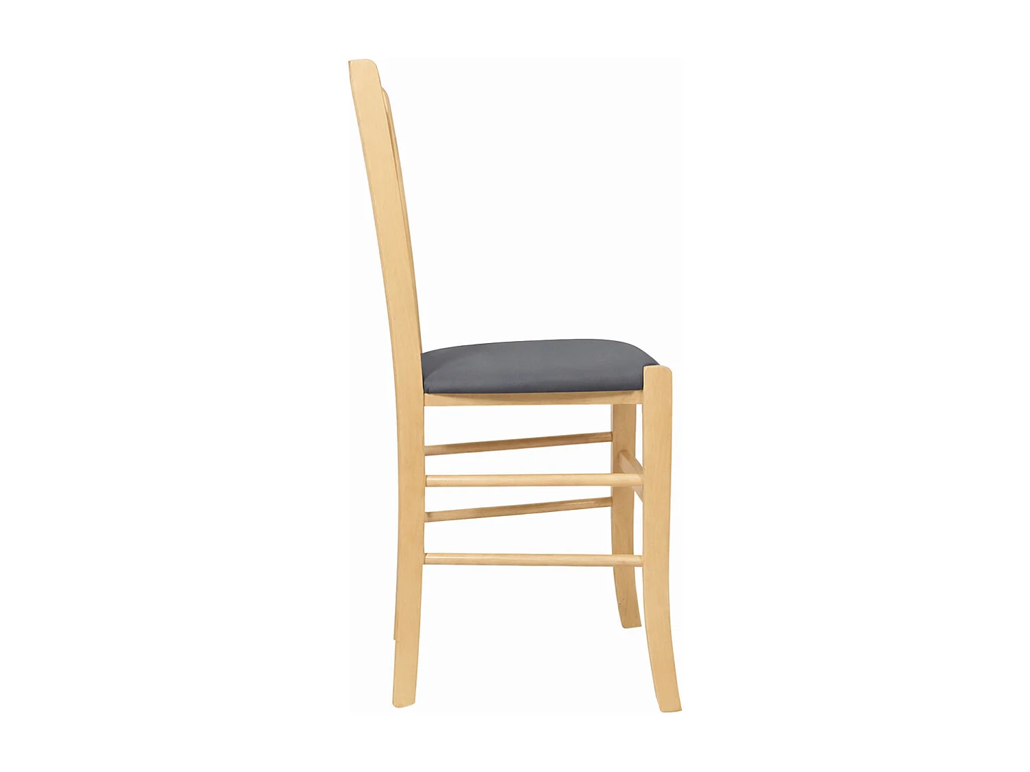 Chaises de salle à manger Paesana en bois naturel avec assise rembourrée anthracite