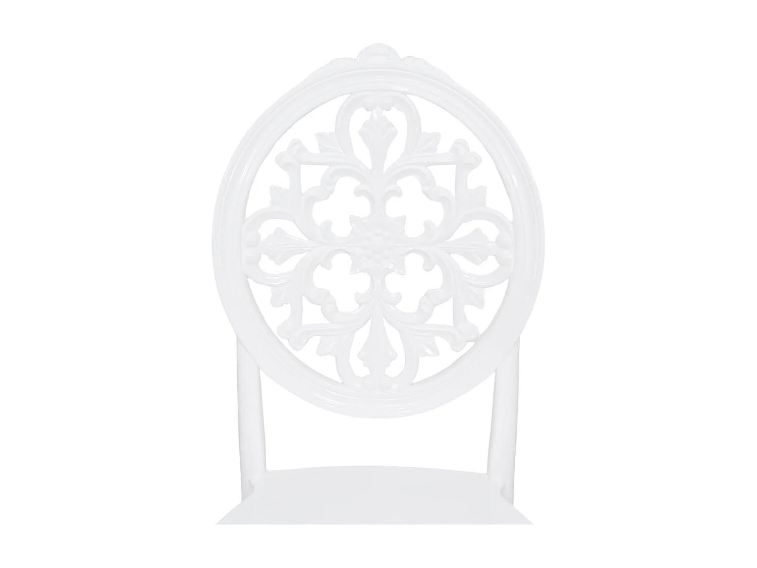 Sedia Venus in plastica polipropilene bianco con schienale decorato impilabile