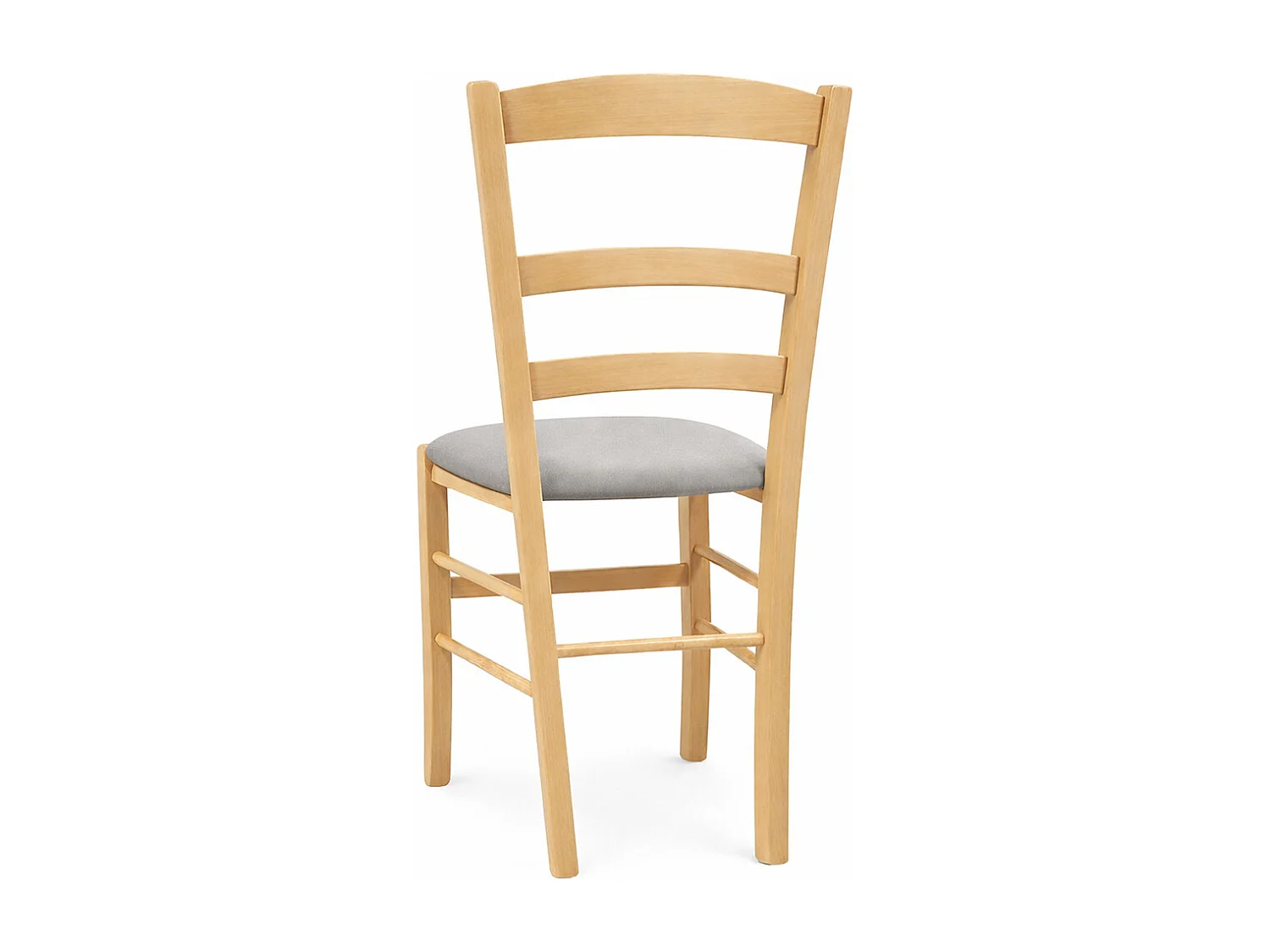 Chaises de salle à manger Paesana en bois naturel avec assise rembourrée gris clair