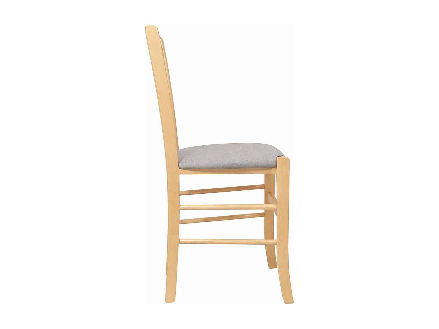 Chaises de salle à manger Paesana en bois naturel avec assise rembourrée gris clair