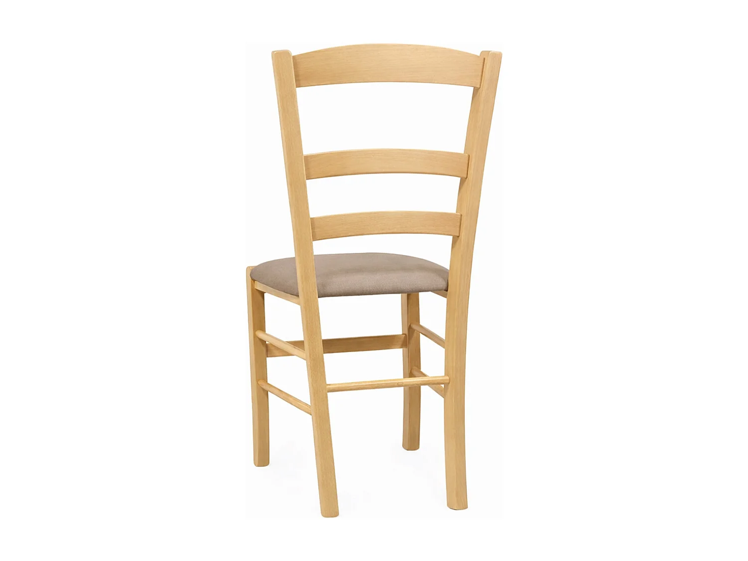 Chaises de salle à manger Paesana en bois naturel avec assise rembourrée gris tourterelle