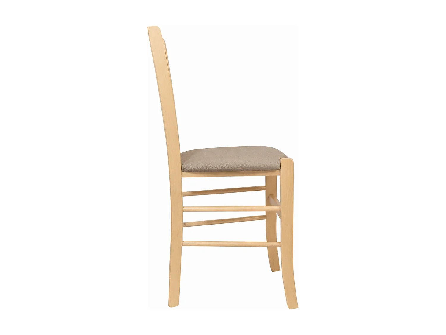 Chaises de salle à manger Paesana en bois naturel avec assise rembourrée gris tourterelle