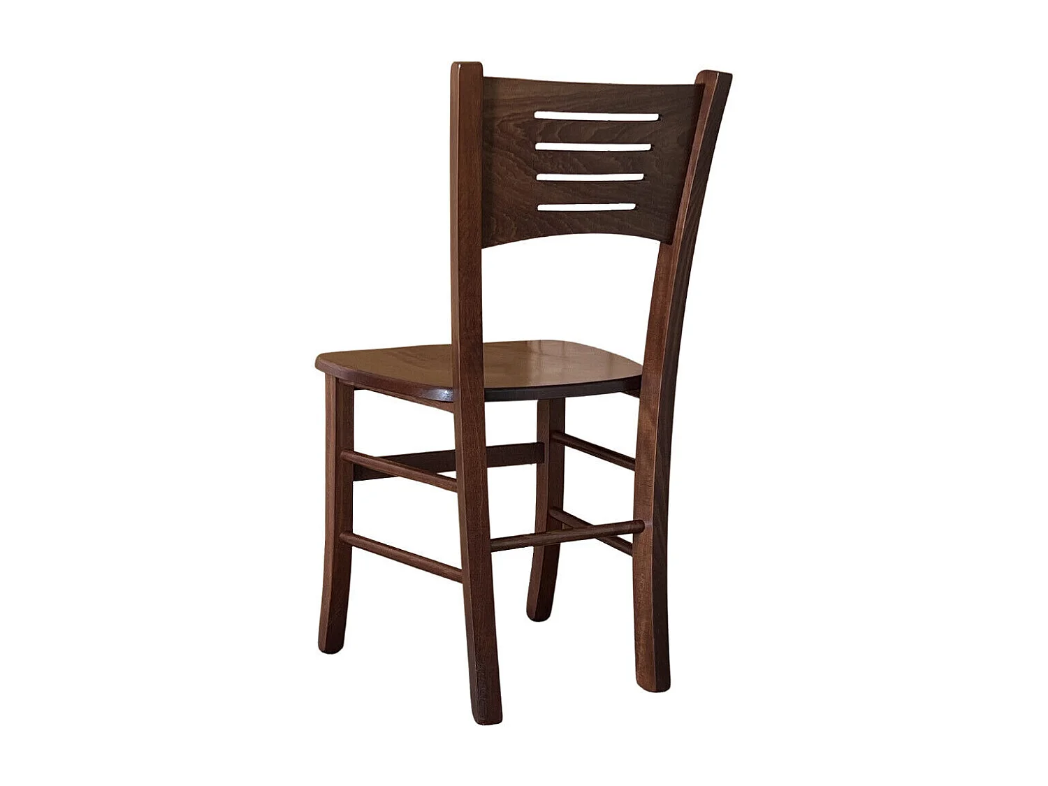 Chaise Amelia en noyer foncé avec assise en bois massif x 2