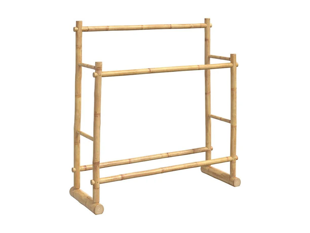 Kledingrek van bamboe 100x30x100 cm met 2 ophangstangen, stabiel, duurzaam en multifunctioneel