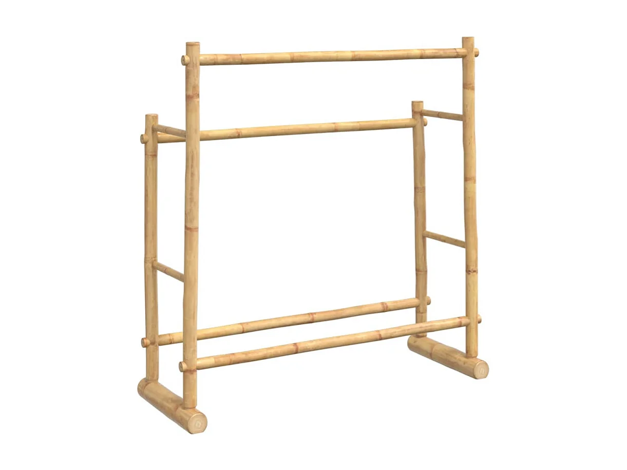 Kledingrek van bamboe 100x30x100 cm met 2 ophangstangen, stabiel, duurzaam en multifunctioneel