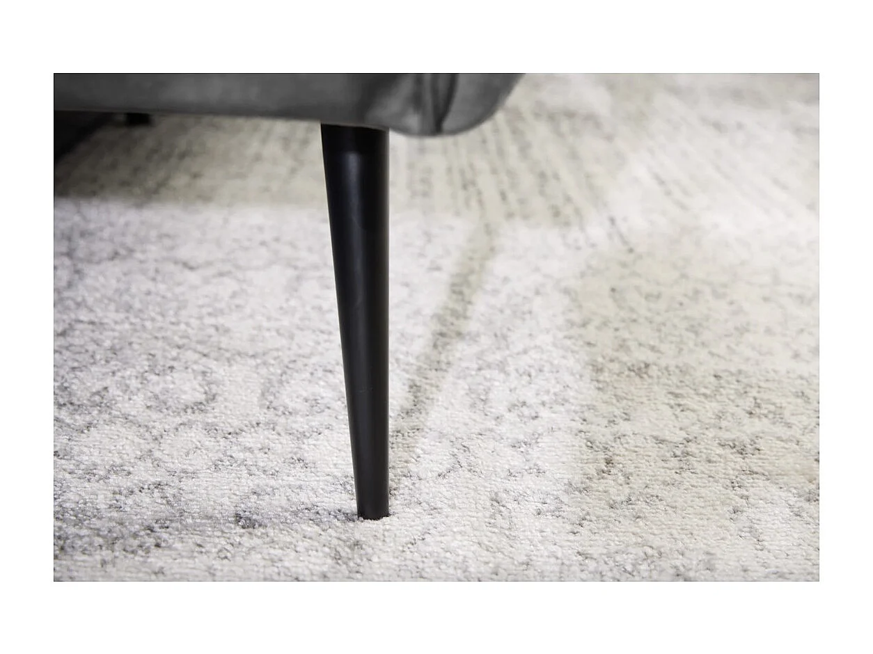 Canapé droit NORA gris – Canapé chic en velours avec pieds en métal