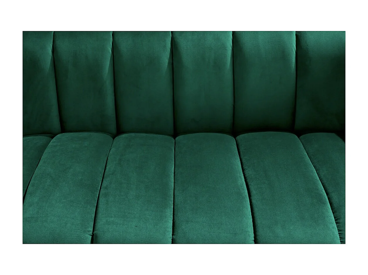 Canapé droit NORA 2 places vert émeraude – Canapé chic en velours avec pieds en métal