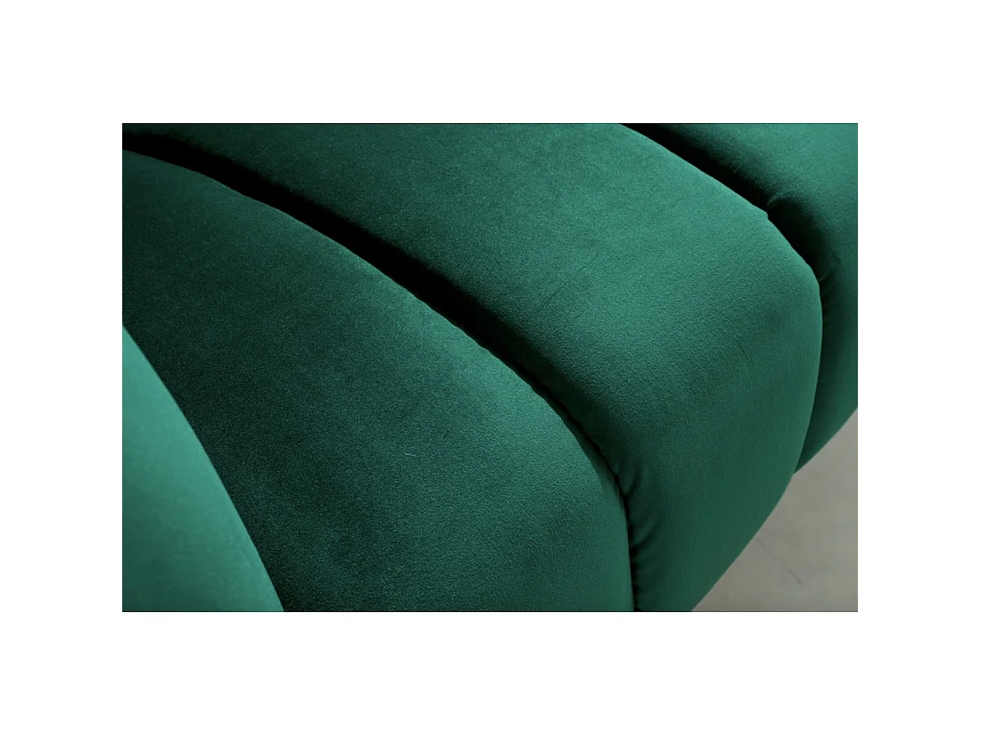 Canapé 2 places en velours vert 165x80x90 cm NORA