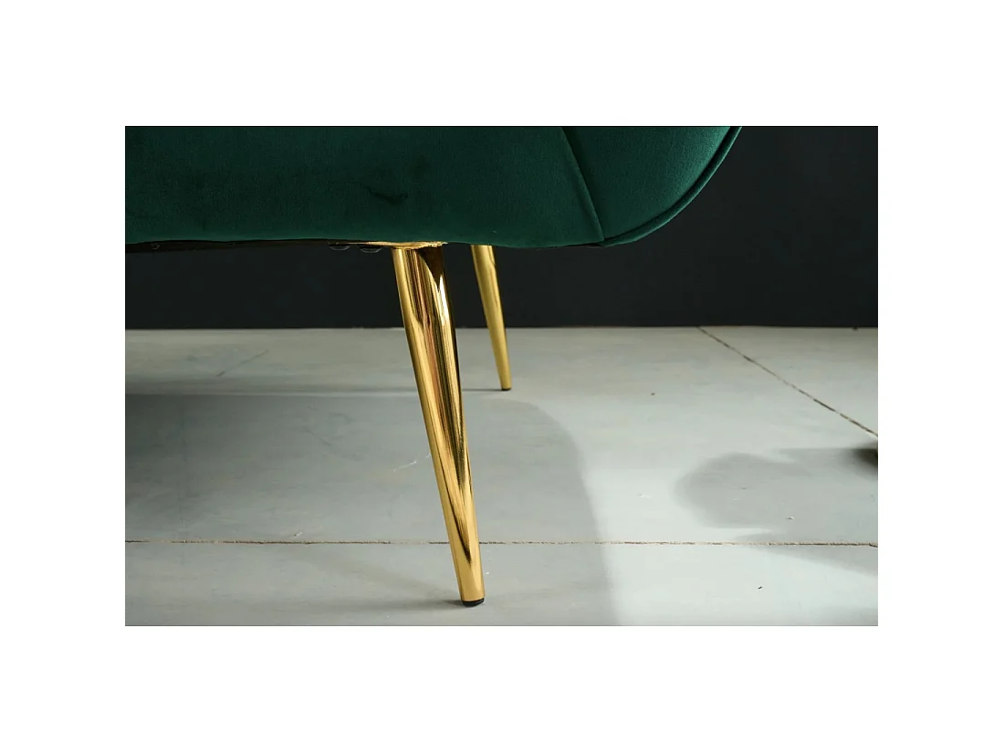 Canapé 2 places en velours vert 165x80x90 cm NORA