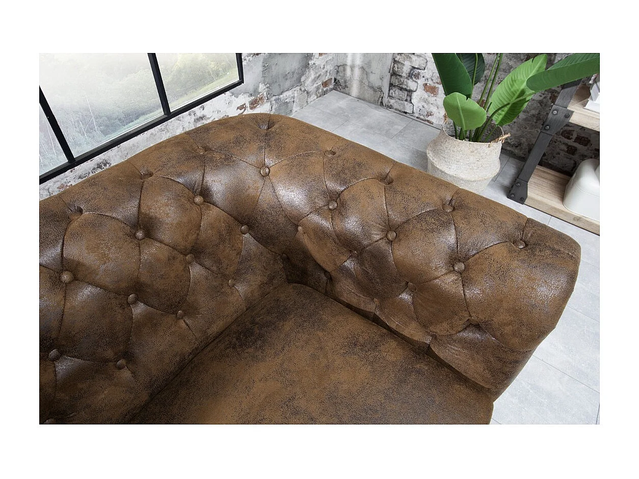 Canapé droit EDGAR – Marron – 3 places – Style baroque