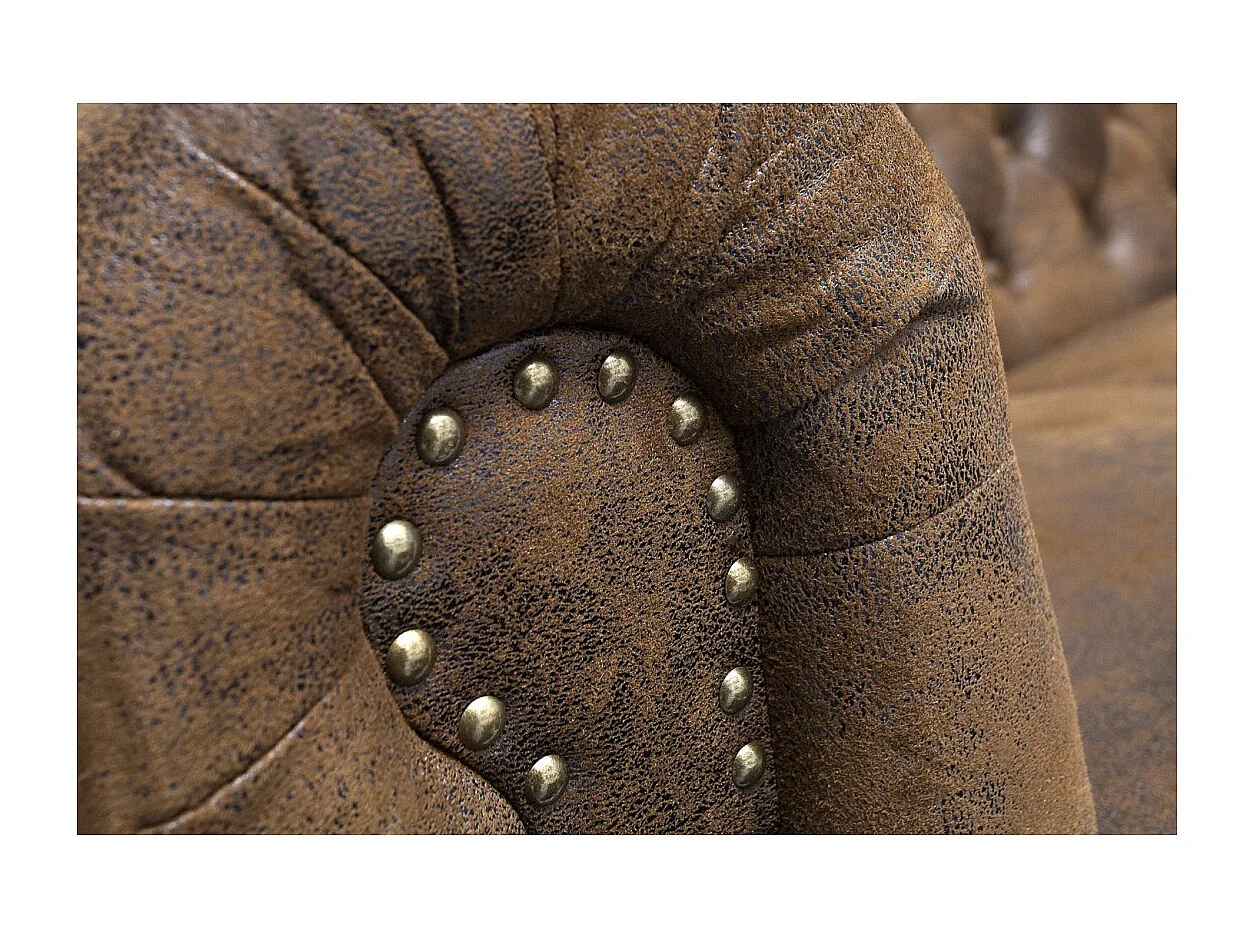 Canapé droit EDGAR – Marron – 3 places – Style baroque