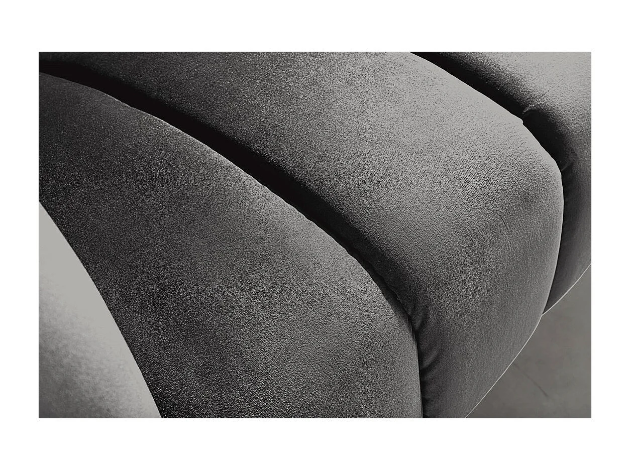 Canapé droit NORA 2 places gris foncé – Canapé chic en velours avec pieds en métal noir