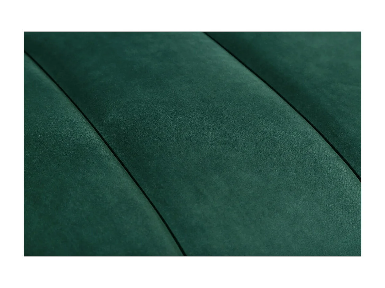 Canapé droit NORA vert émeraude – Canapé chic en velours avec pieds en métal