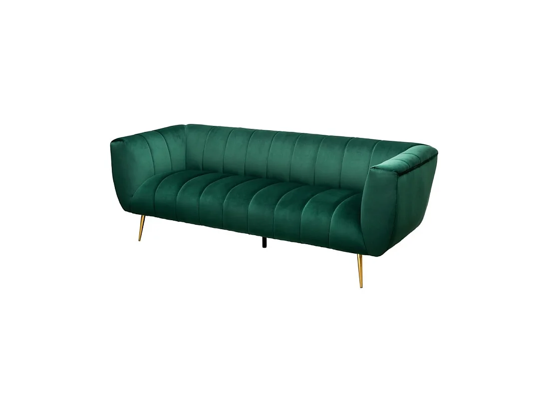 Canapé 2 places en velours vert 225x80x90 cm NORA
