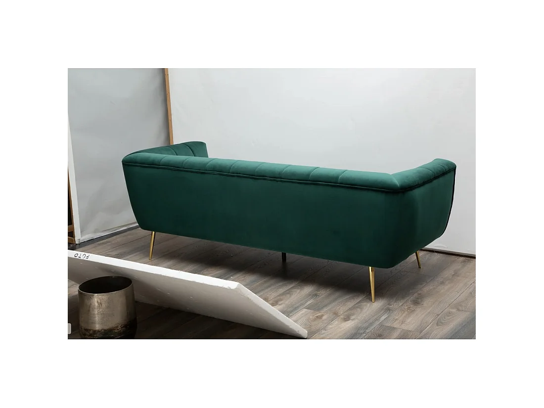 Canapé 2 places en velours vert 225x80x90 cm NORA