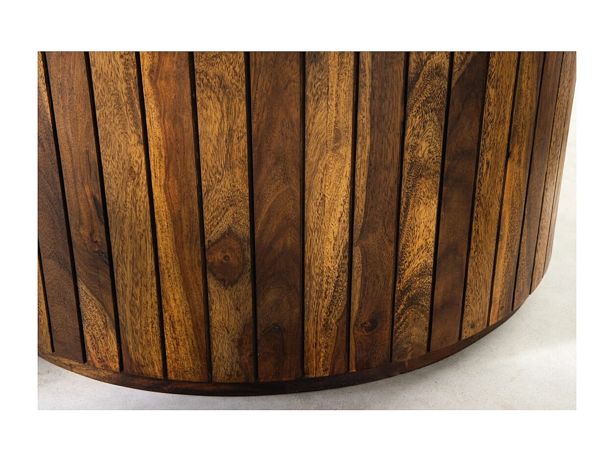 Table de salle à manger YONA ronde 120 cm – Table rustique en bois massif de sheesham