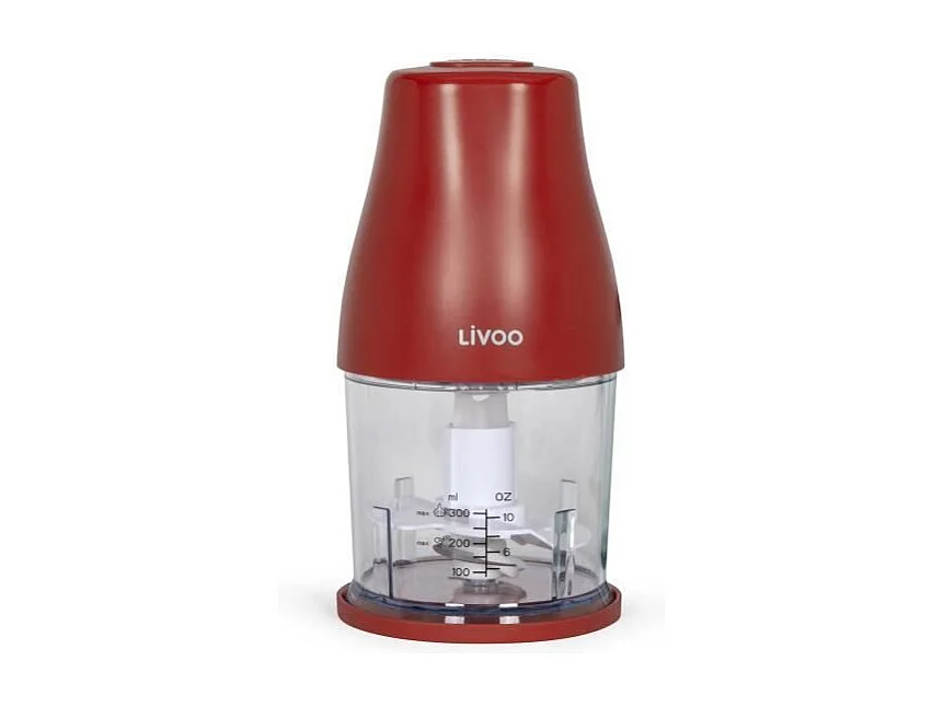 Hachoir - LIVOO - DOP244R - 400W - 1 vitesse et turbo - Bol gradué 300 ml - 2 lames acier inoxydable