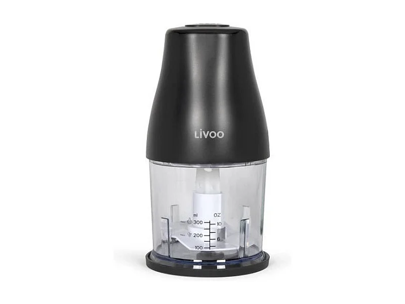 Hachoir - LIVOO - 300 ml - 400 W - 1 vitesse et fonction turbo - 2 lames en inox - Noir