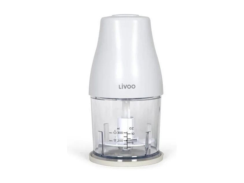 Hachoir - LIVOO - 300 ml - 400 W - 1 vitesse et fonction turbo - 2 lames en inox - Blanc