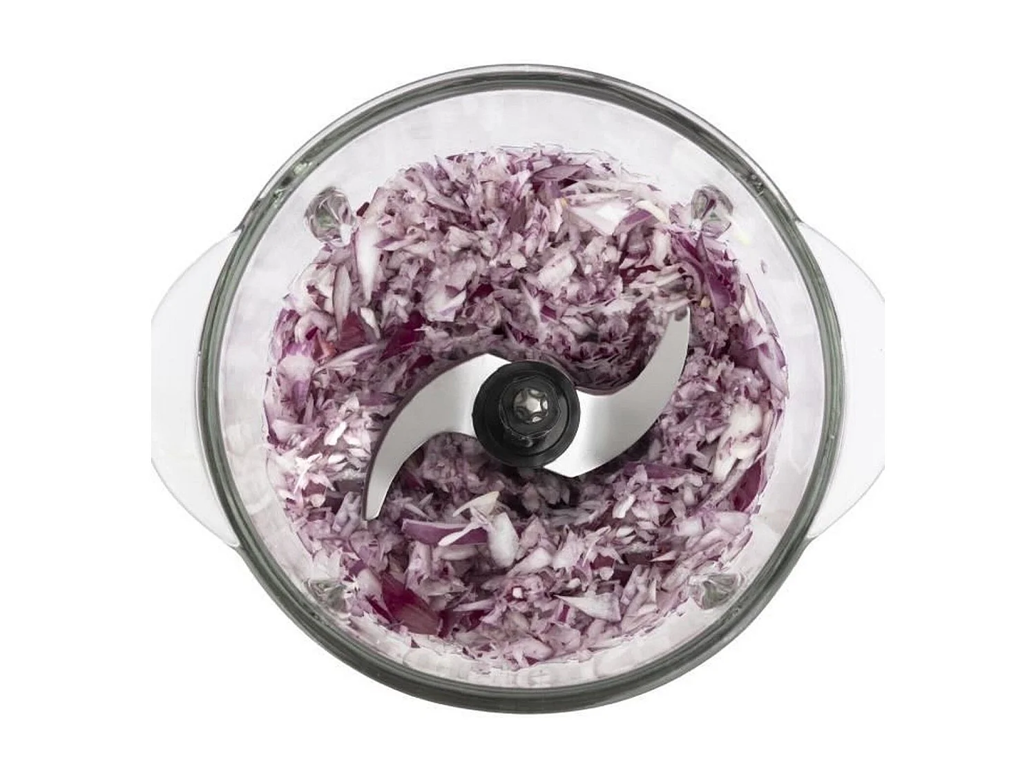 Mini-Elektrozerkleinerer H.Koenig LEO8 320W - Glasbehälter 1L, Edelstahlklingen, matt schwarzes und chromfarbenes Design