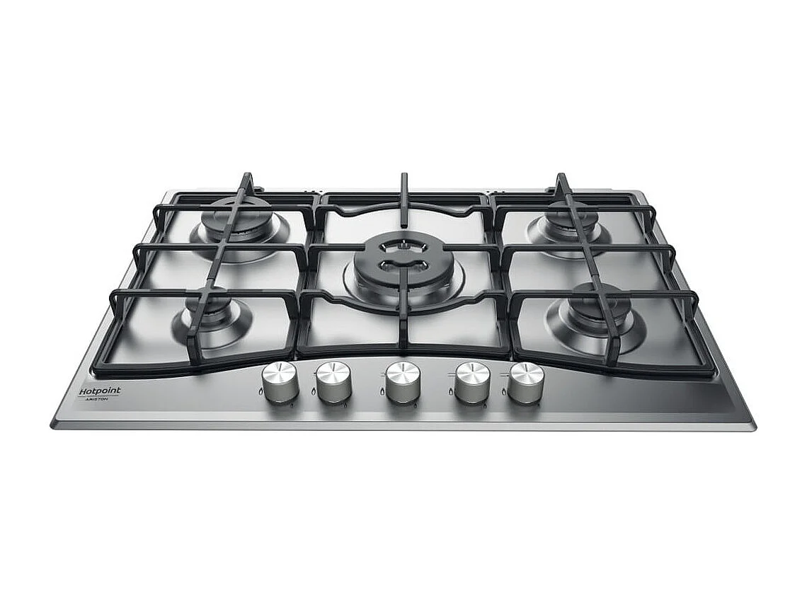 HOTPOINT PNN 751 IX Plaque de cuisson gaz - 5 foyers - 10,5kW - L75 x P51cm - Revetement inox - Inox