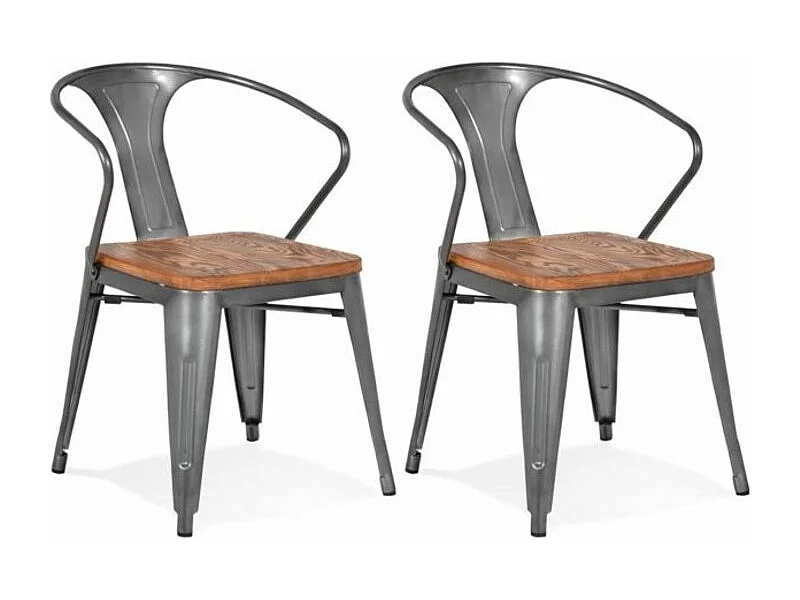 Lot de 2 chaises METROPOLIS style industriel