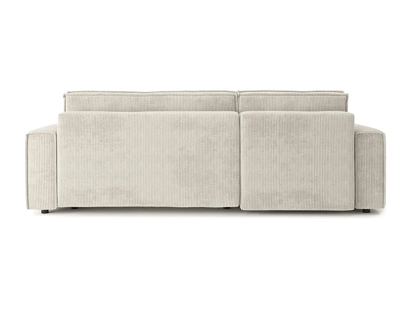 Canapé d'angle AMIR convertible et réversible velours côtelé beige 4 places