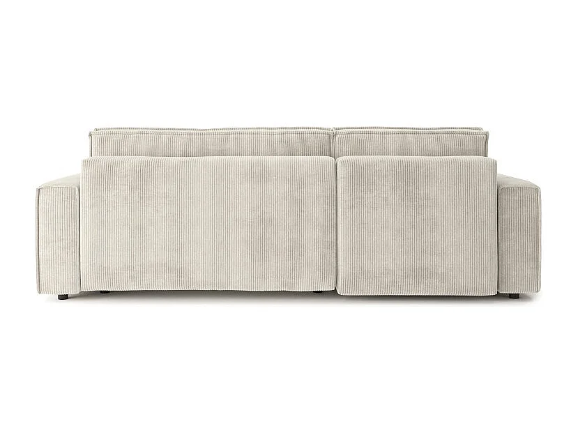 Canapé d'angle AMIR convertible et réversible velours côtelé beige 4 places